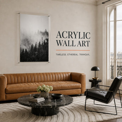 Pine & Seek Black & White Acrylic Wall Art Print