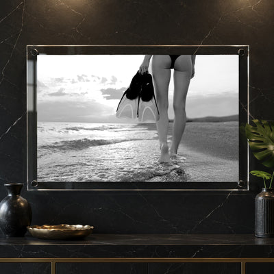 Fins First Black & White Acrylic Wall Art Print