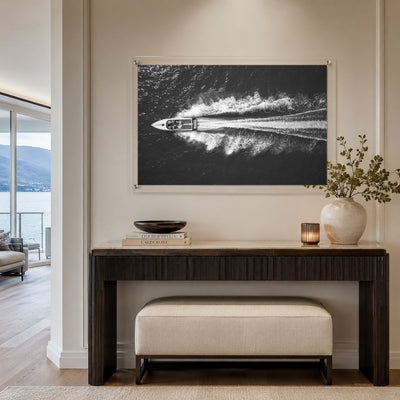 Exit By Sea Black & White Acrylic Wall Art Print - Horizontal