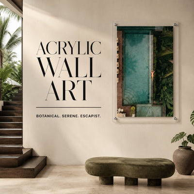 Palm and Circumstance wall art in a bright modern living room