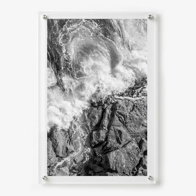Salt Meets Stone I Black & White Acrylic Wall Art Print