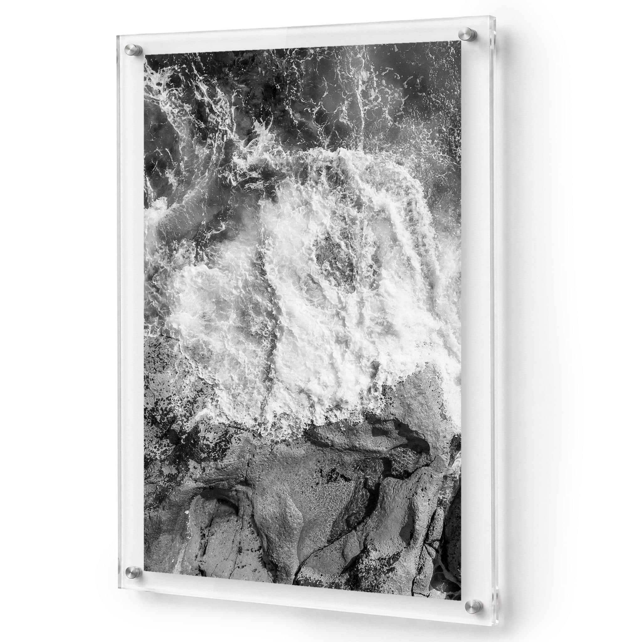 Salt Meets Stone II black and white acrylic wall art print