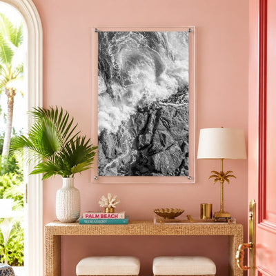Salt Meets Stone I Black & White Acrylic Wall Art Print