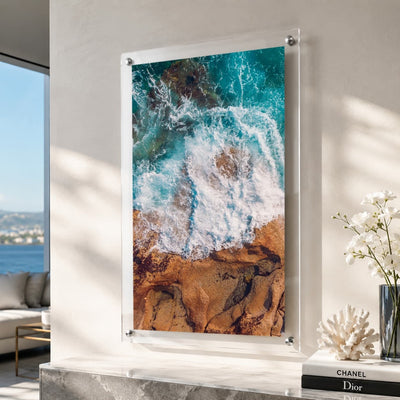 Salt Meets Stone Color II vertical acrylic wall art