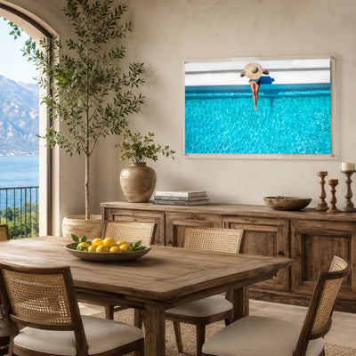 The Temperature Check wall art in an elegant Italian dining room