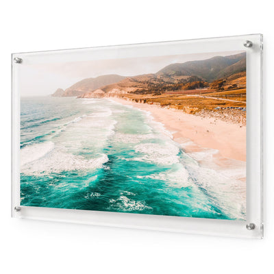 Pacific Pastels acrylic wall art in an ocean wave view with white background