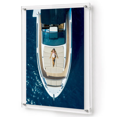 First Class Afloat acrylic wall art in 24x36-inch size, shown in white background