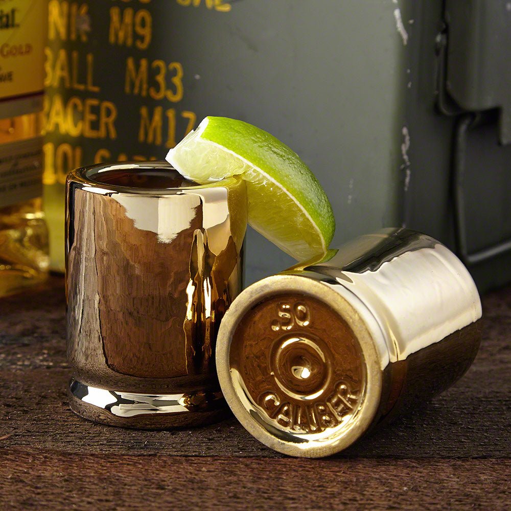 50 Caliber Bullet Shot Glasses, Set of 2