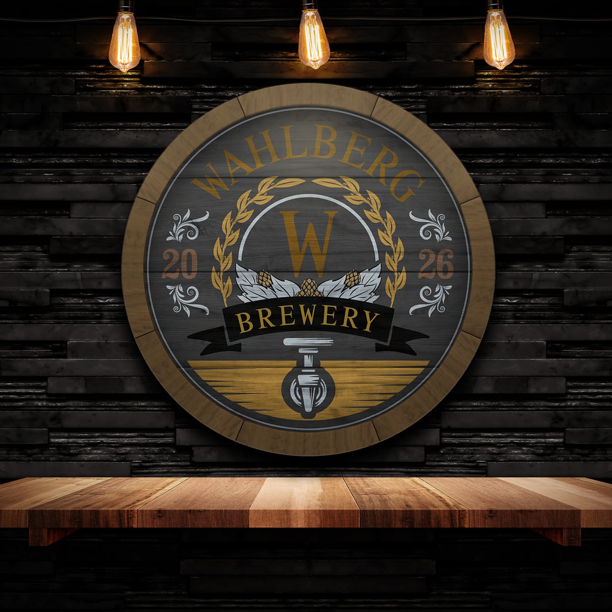 Powder Keg Sign Wooden Keg Personalized Brewery Sign for Beer Lovers