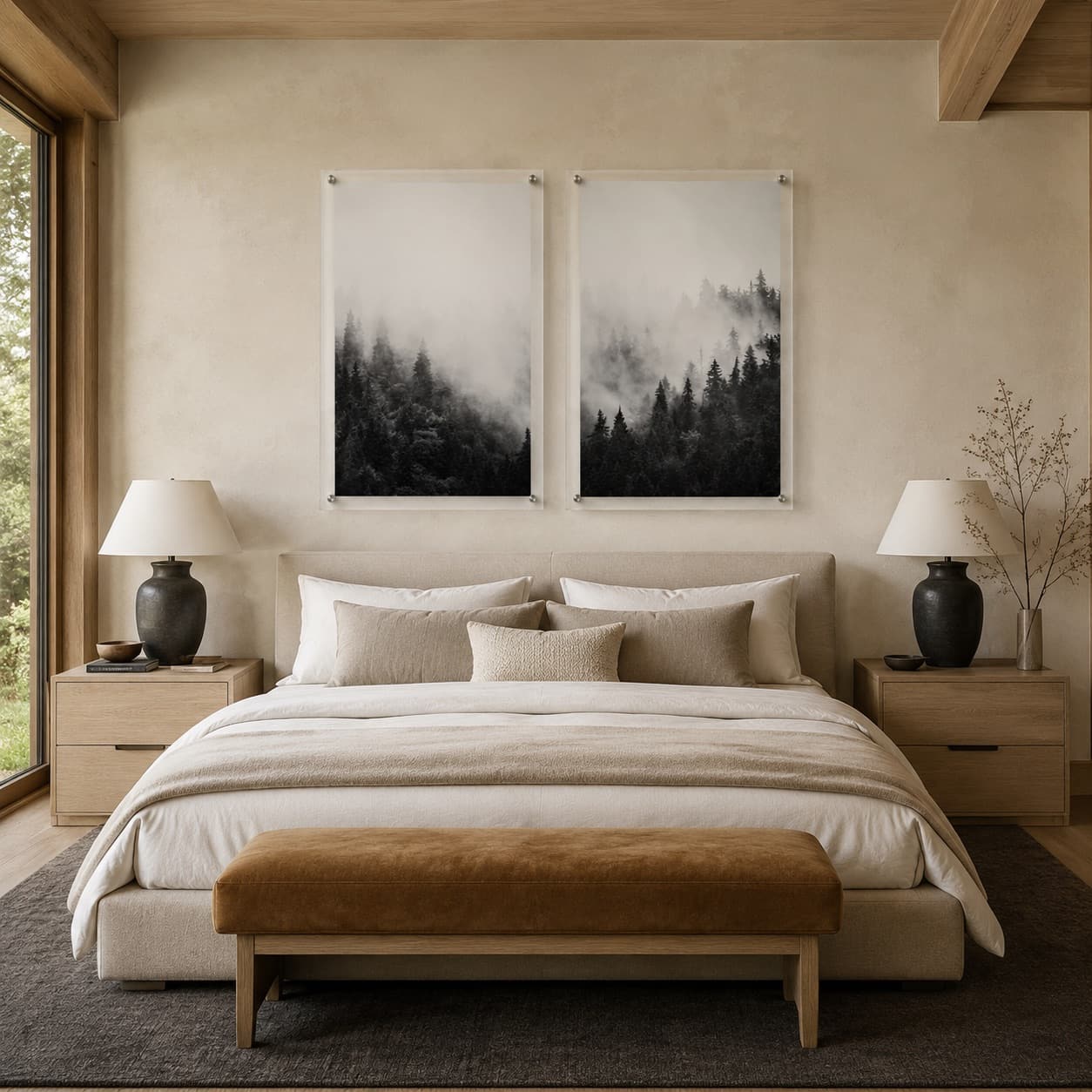 Pine & Seek Black & White Acrylic Wall Art Print