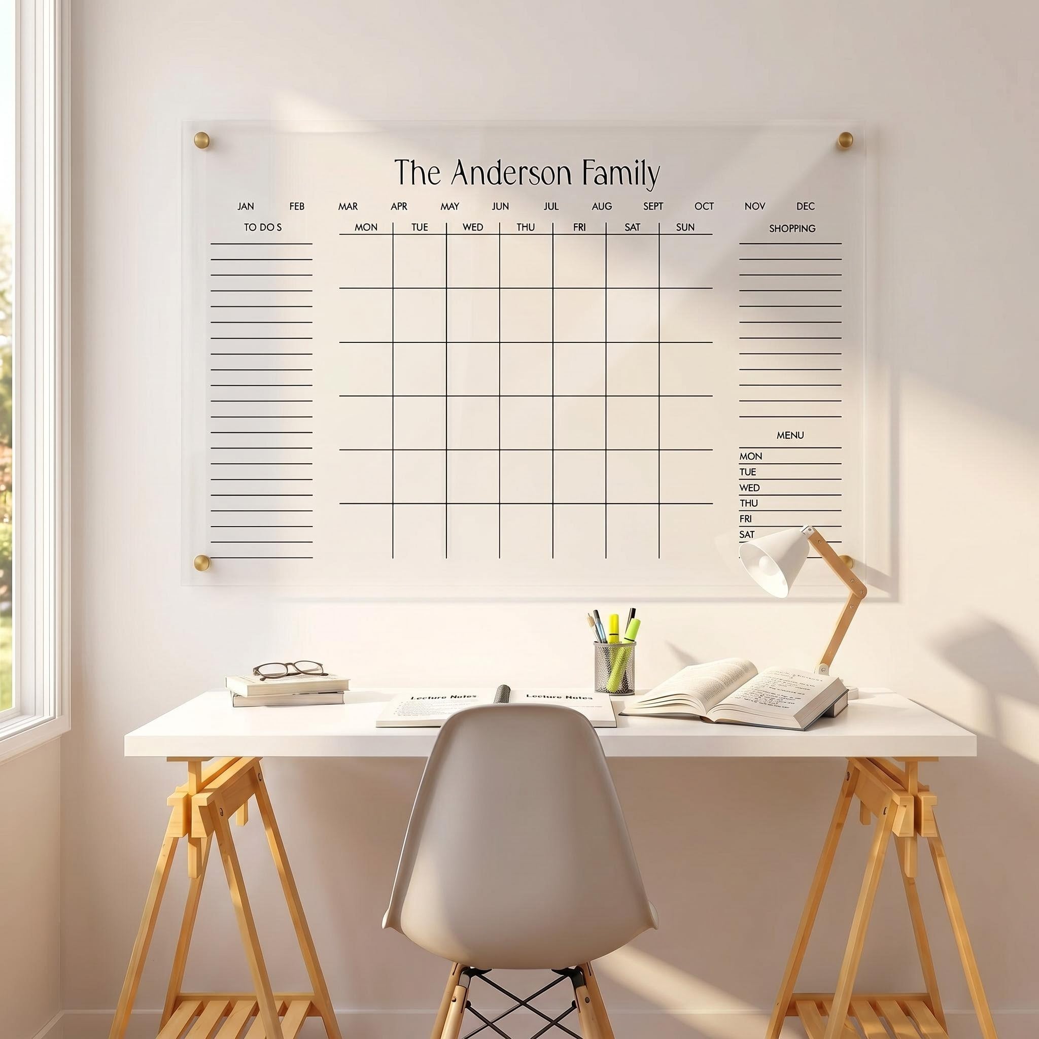 Personalized Acrylic Family Wall Calendar