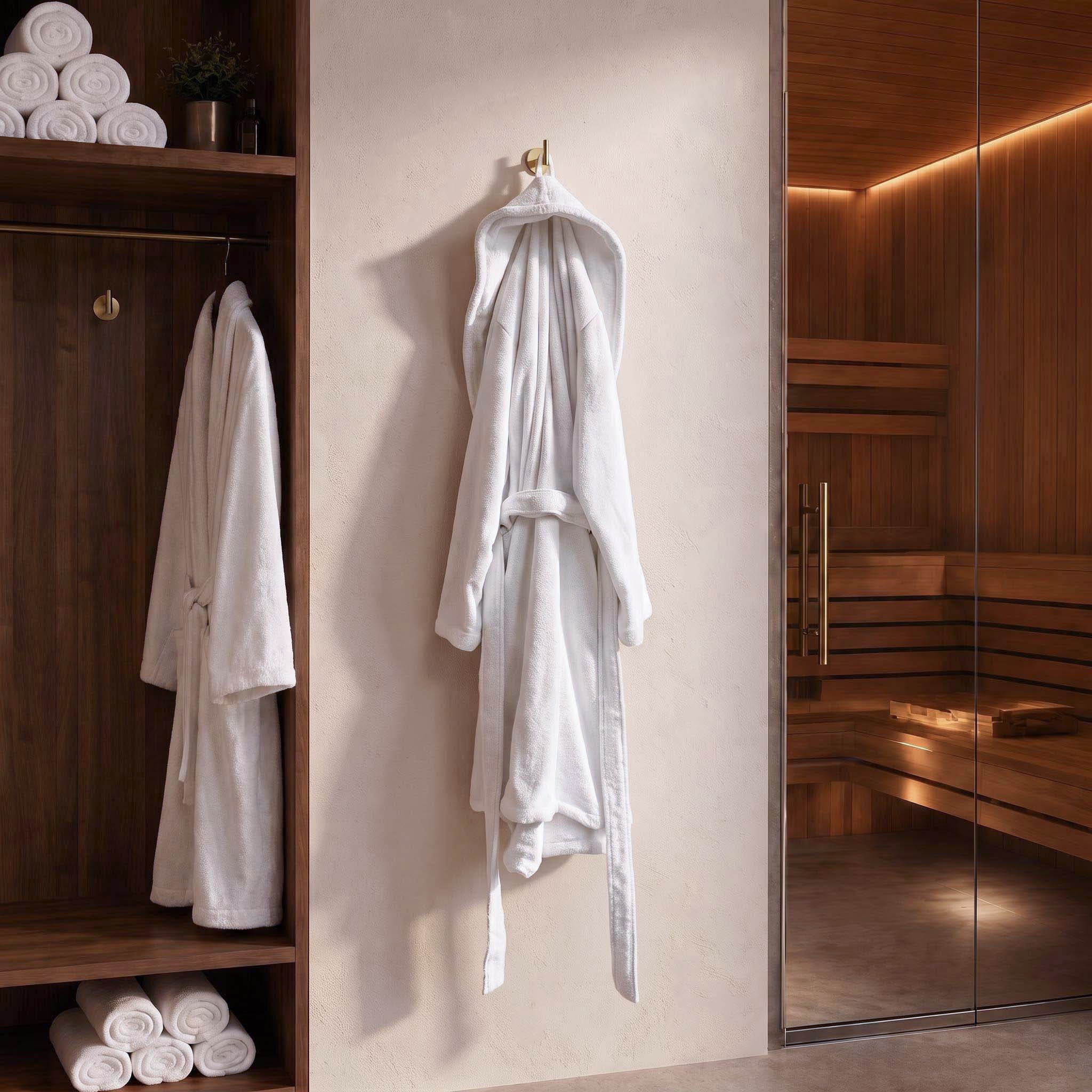 Personalized Rivera 100% Turkish Cotton Bath Robe - White