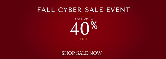fall cyber sale event up to 40% off with red background
