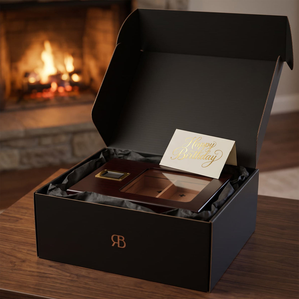 cigar humidor gift set in a luxury box