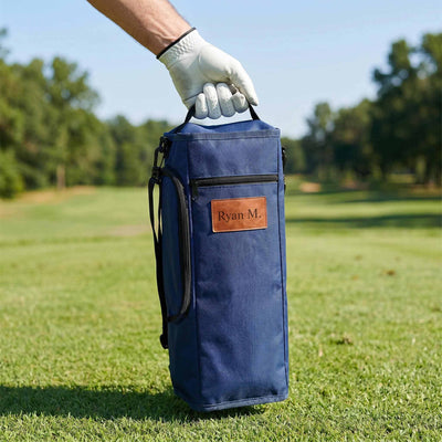 personalized golf insulated bag cooler in a golf course