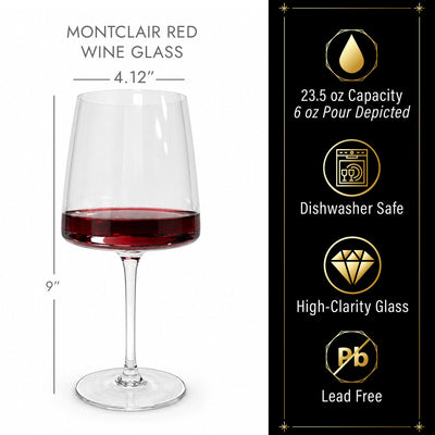 montclair red wine glass dimensions and features