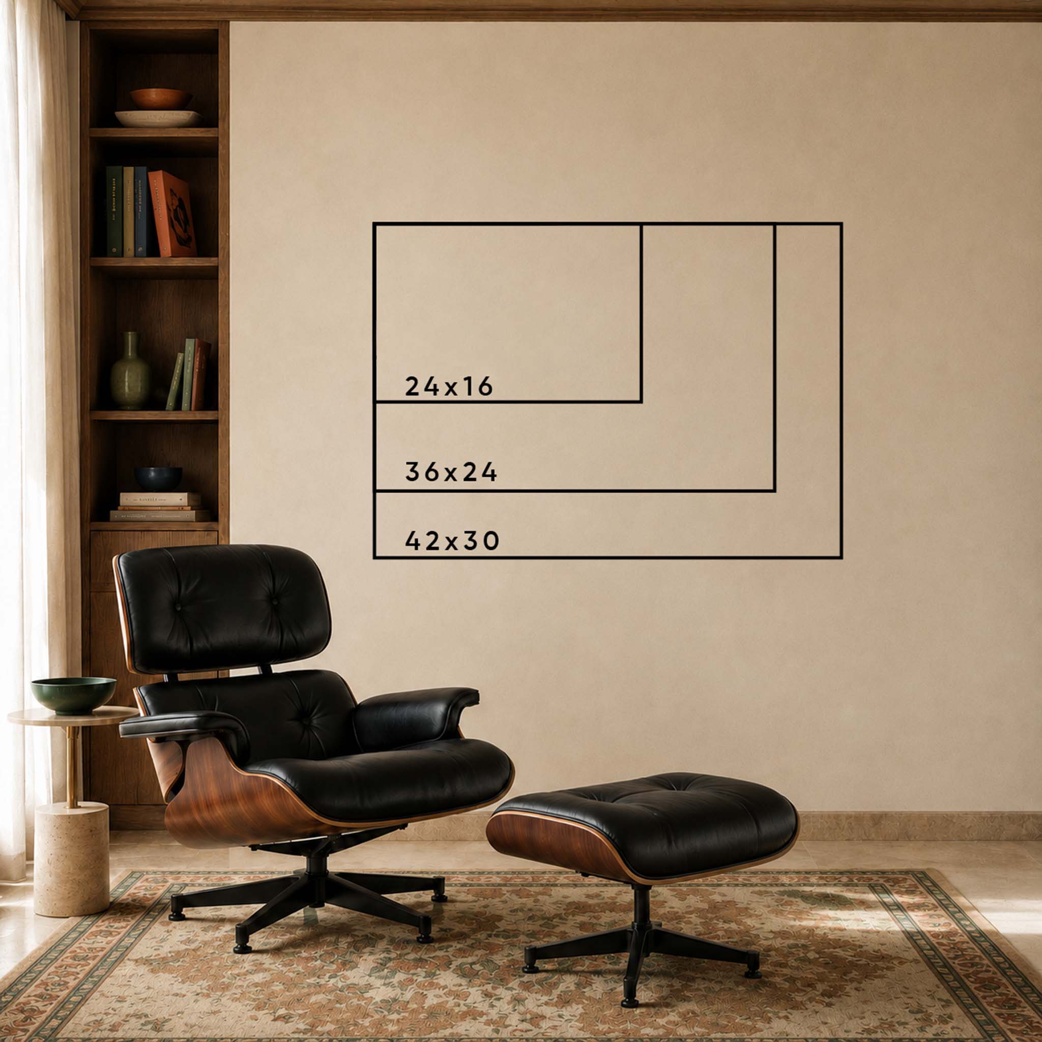 Acrylic wall art print horizontal size options