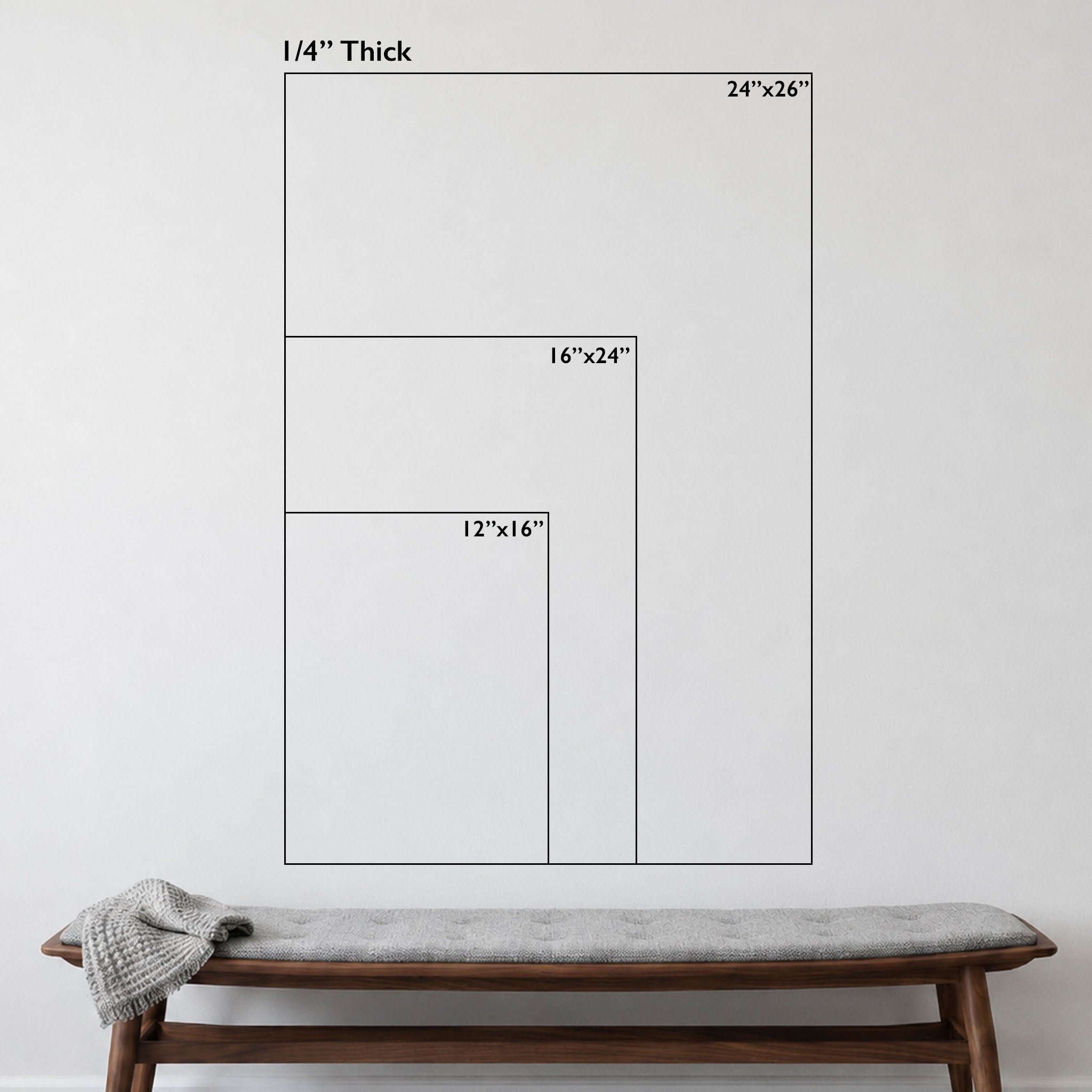 Acrylic wall art print vertical size options