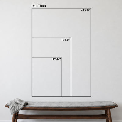 Acrylic wall art print vertical size options