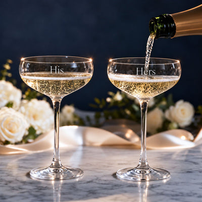 Alba Champagne Coupe Wedding Glasses, Set of 2