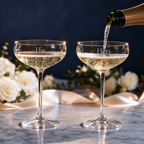 Alba Champagne Coupe Wedding Glasses, Set of 2