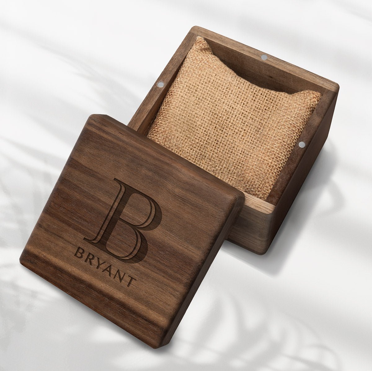 Alton Personalized Wooden Single Watch Box - Walnut