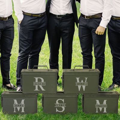 Ammunition Box Custom Etched Unique Groomsmen Gift