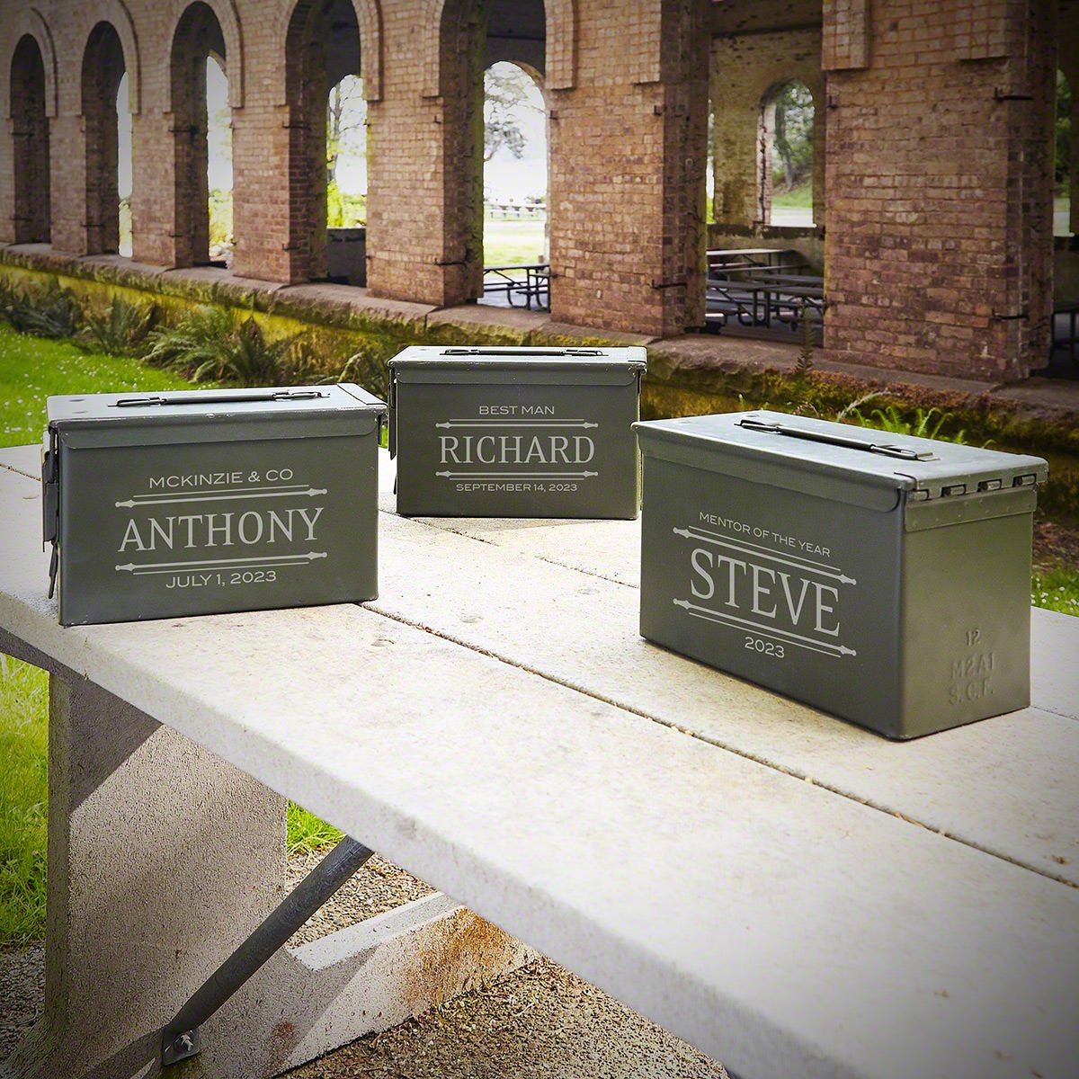 Ammunition Box Custom Etched Unique Groomsmen Gift