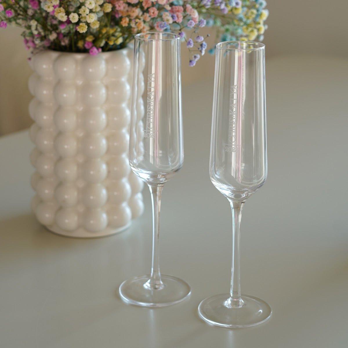 Asti Custom Champagne Gift Set with Engraved Champagne Flutes