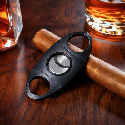 Aurelio Cigar Humidor Box w/ Digital Hygrometer, Drawer & Cigar Cutter Gift Set