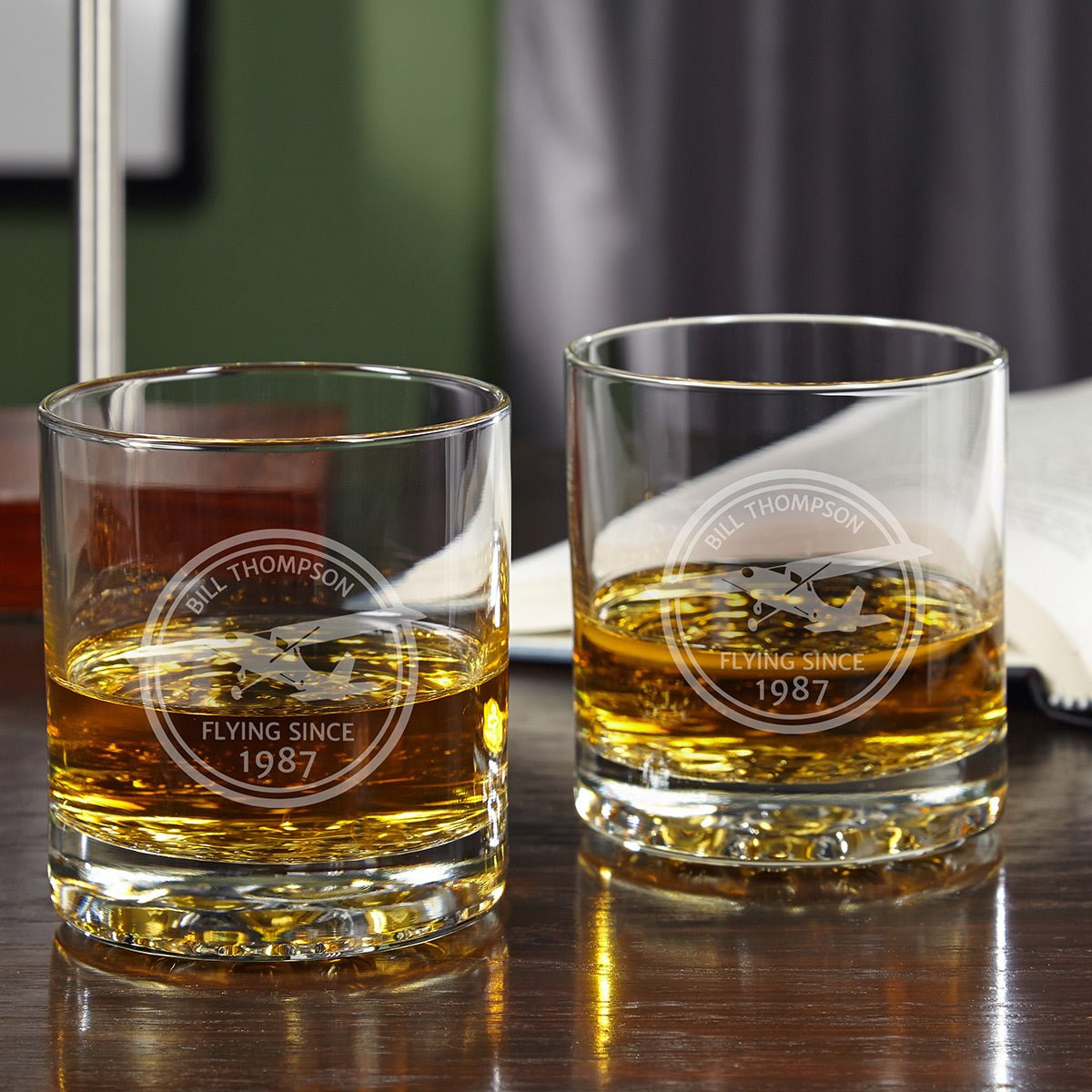 Aviator Custom Argos Decanter & Buckman Glasses Gift for Pilots