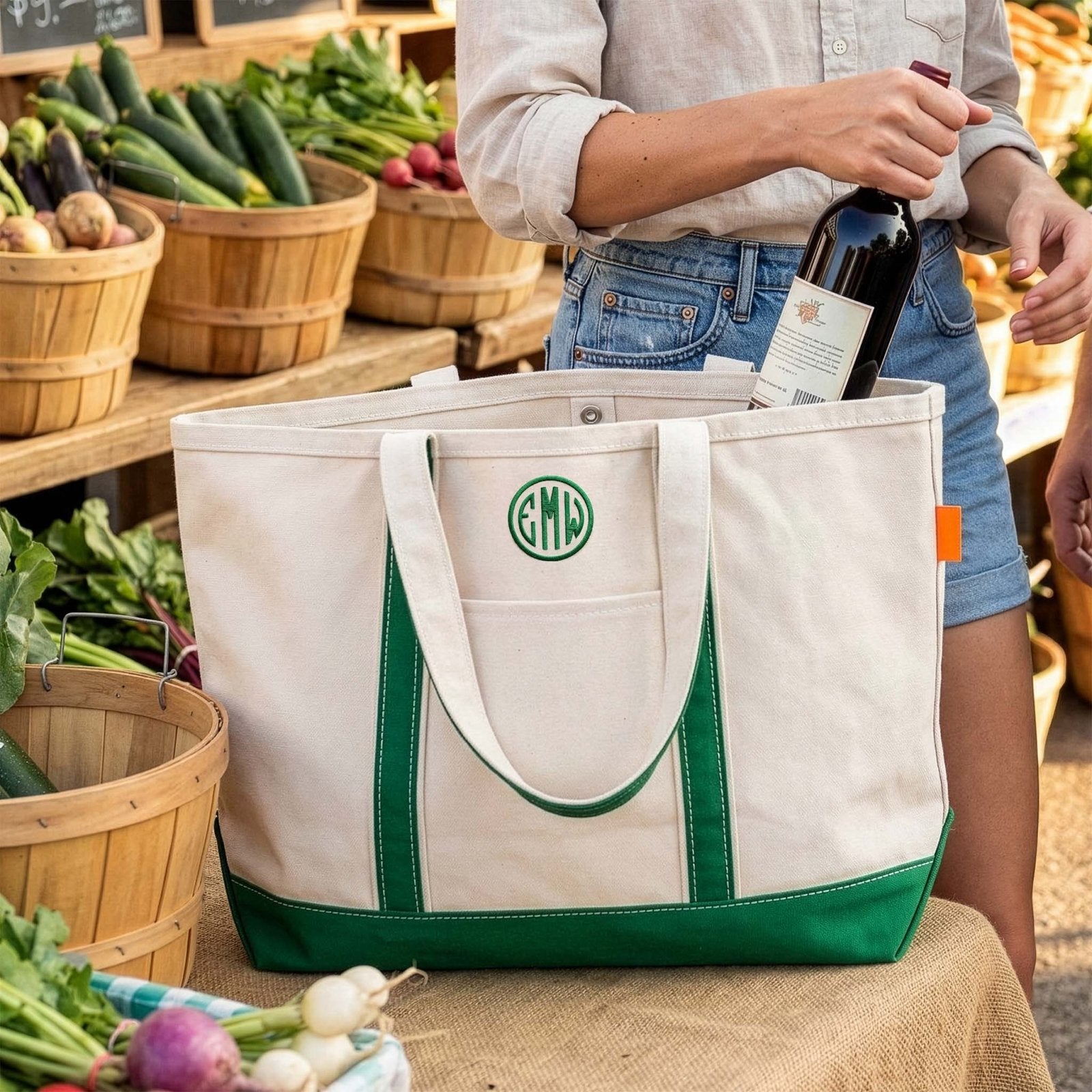 Bexford Open Zip-Top Canvas Tote Bag