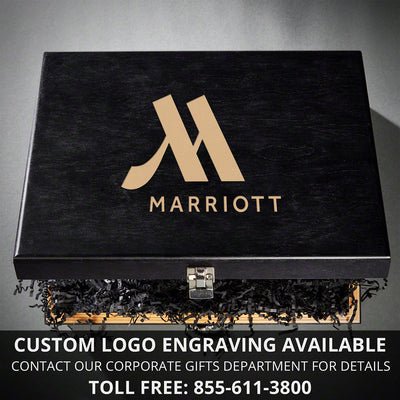 Custom Bourbon Decanter Set with 4 Square Glasses - Crafted Ebony Box