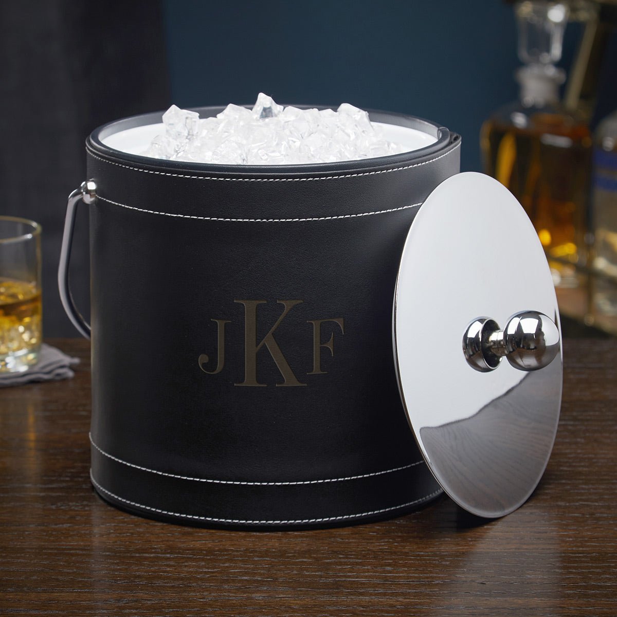 Black Personalized Insulated Ice Bucket