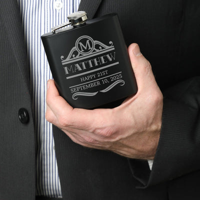 Blackout Groomsmen Flasks - Set of 5