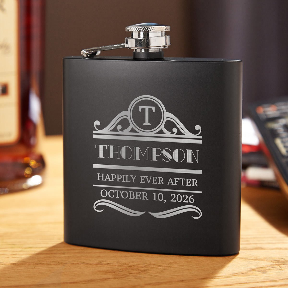 Personalized Custom Flask For Men, Groomsmen Flask, Engraved For Men, Women, Groom, Personalized Groomsmen Gifts, 6 Oz With Mini Funnel (1