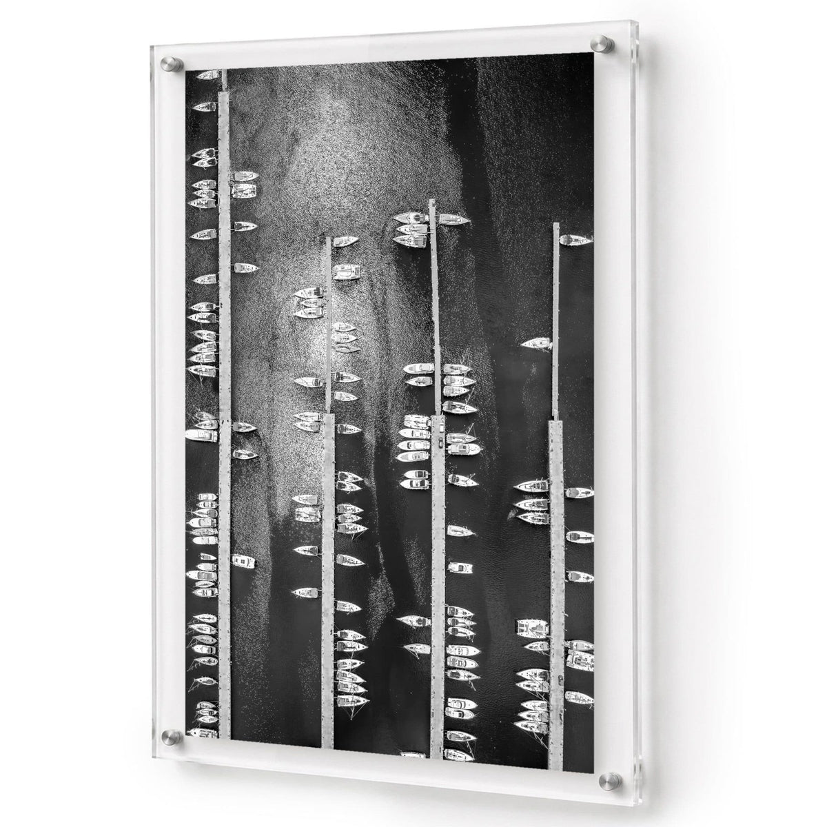 Boat Parking Only Black & White Acrylic Wall Art Print