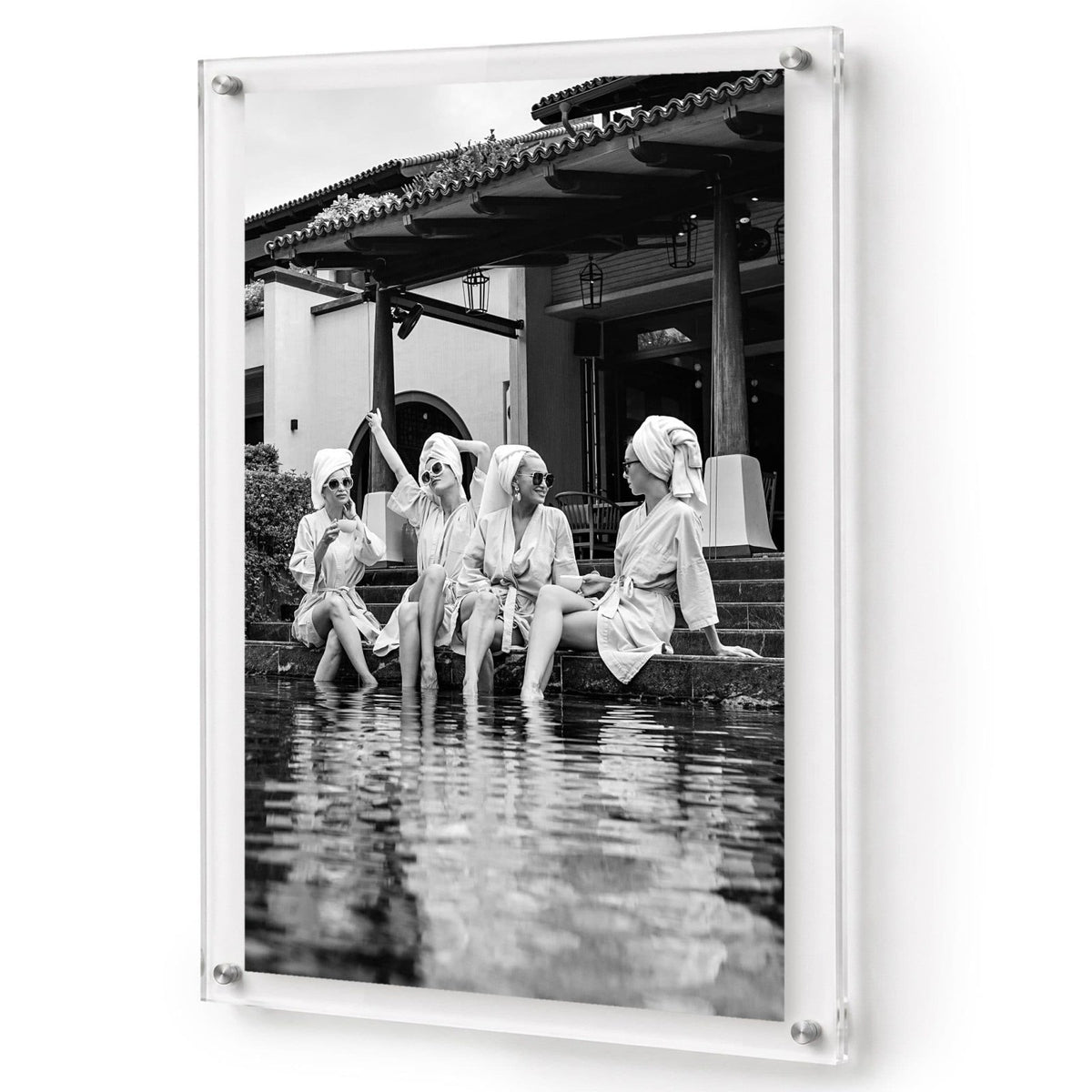 Breakfast at Brittany's Black & White Acrylic Wall Art Print - Vertical