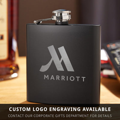Calvin Personalized Black Flask