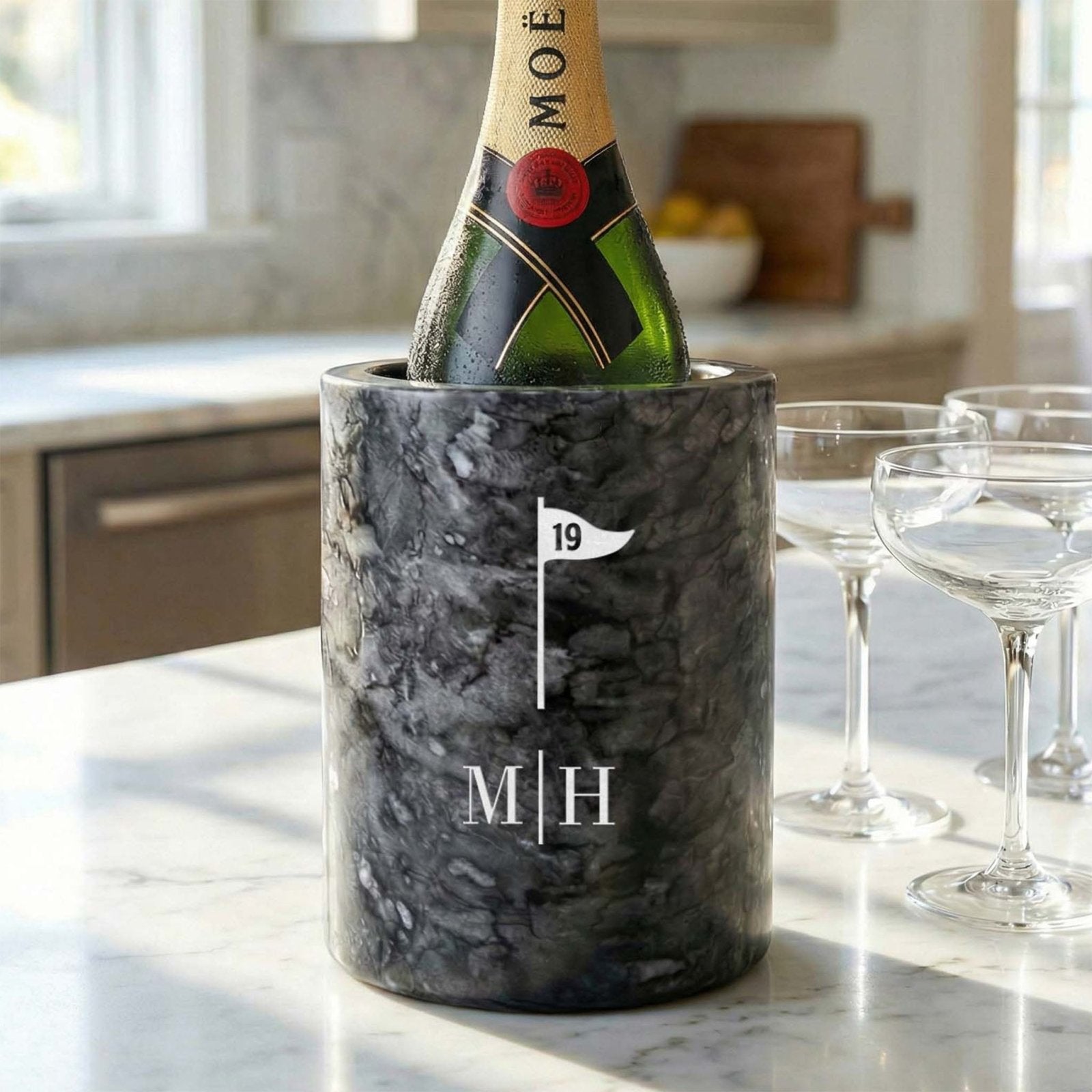 Clubhouse Golf Marble Wine Chiller
