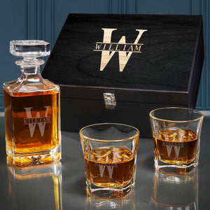 Carson Decanter + Two Glasses With Black Box