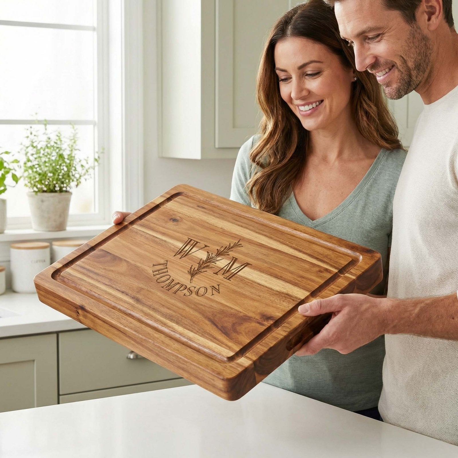 Custom 17x13 BBQ Grill Master Cutting Board w Juice Groove