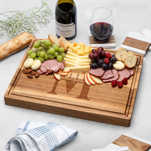 Custom 17x13x1.5 BBQ Grill Master Cutting Board w Juice Groove