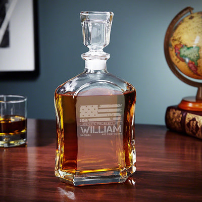 Custom Argos Decanter Whiskey Military Gift Set with Eastham Glasses