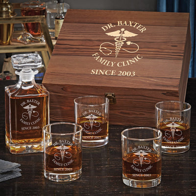 Custom Carson Decanter Box Set Gifts for Doctors