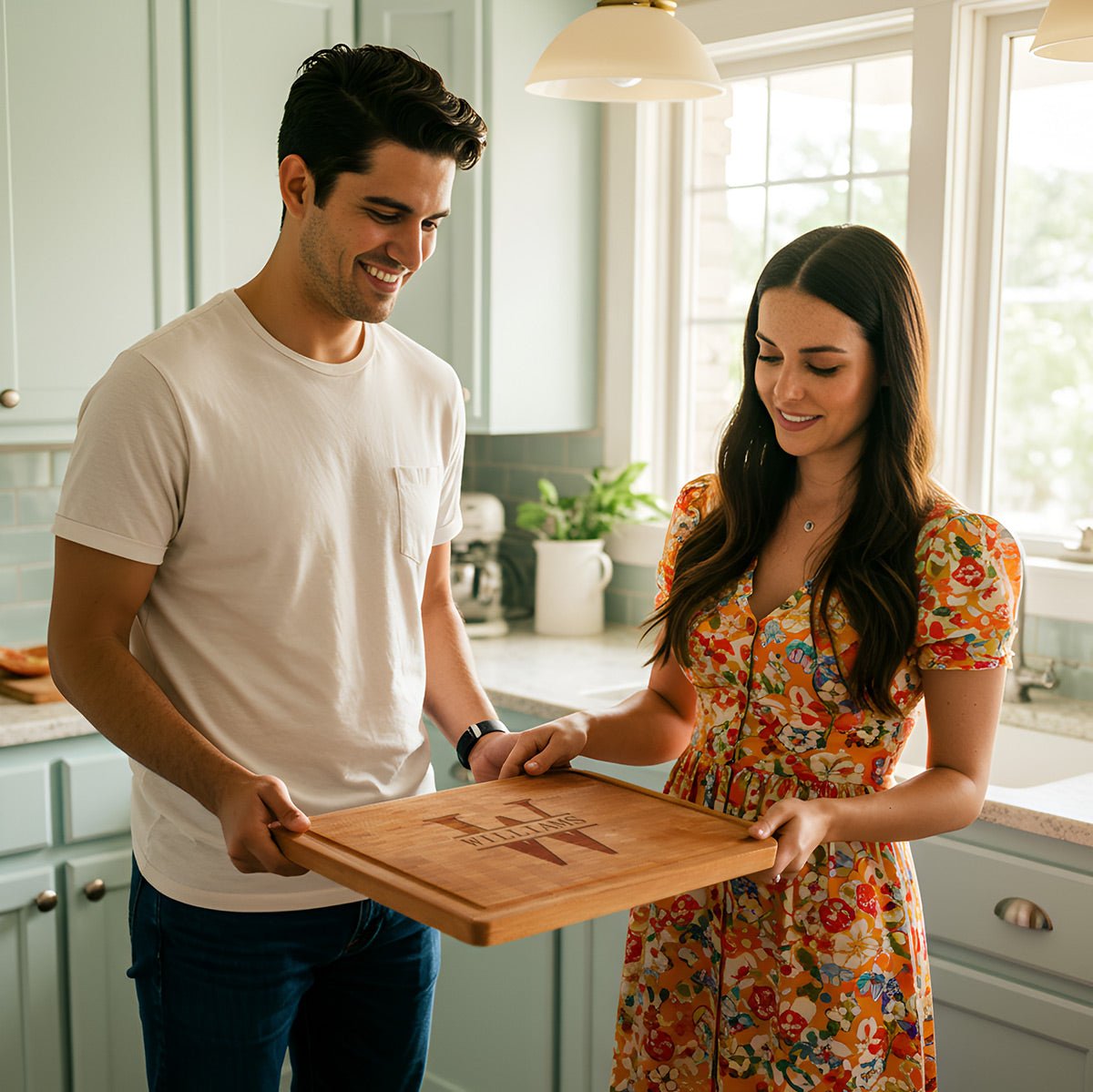 Custom End Grain XL 18x12x2 Cutting Board w Juice Grove