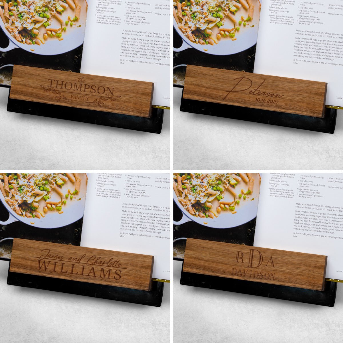 Custom Marble & Wood Cookbook Stands