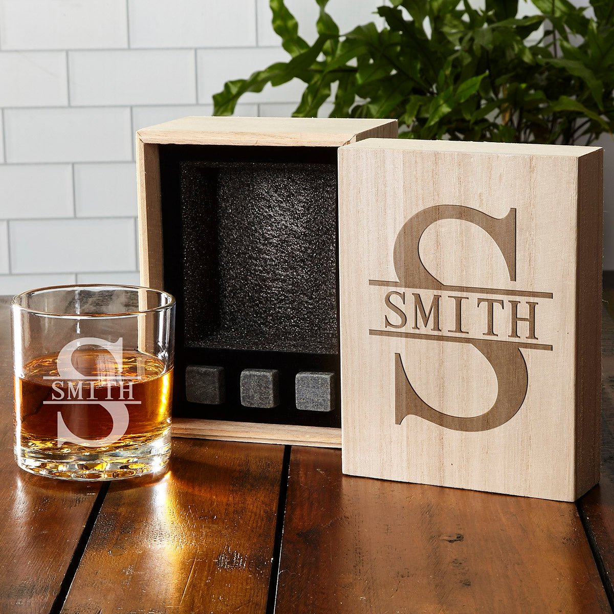 Custom Whiskey Glass Gift Set with Box