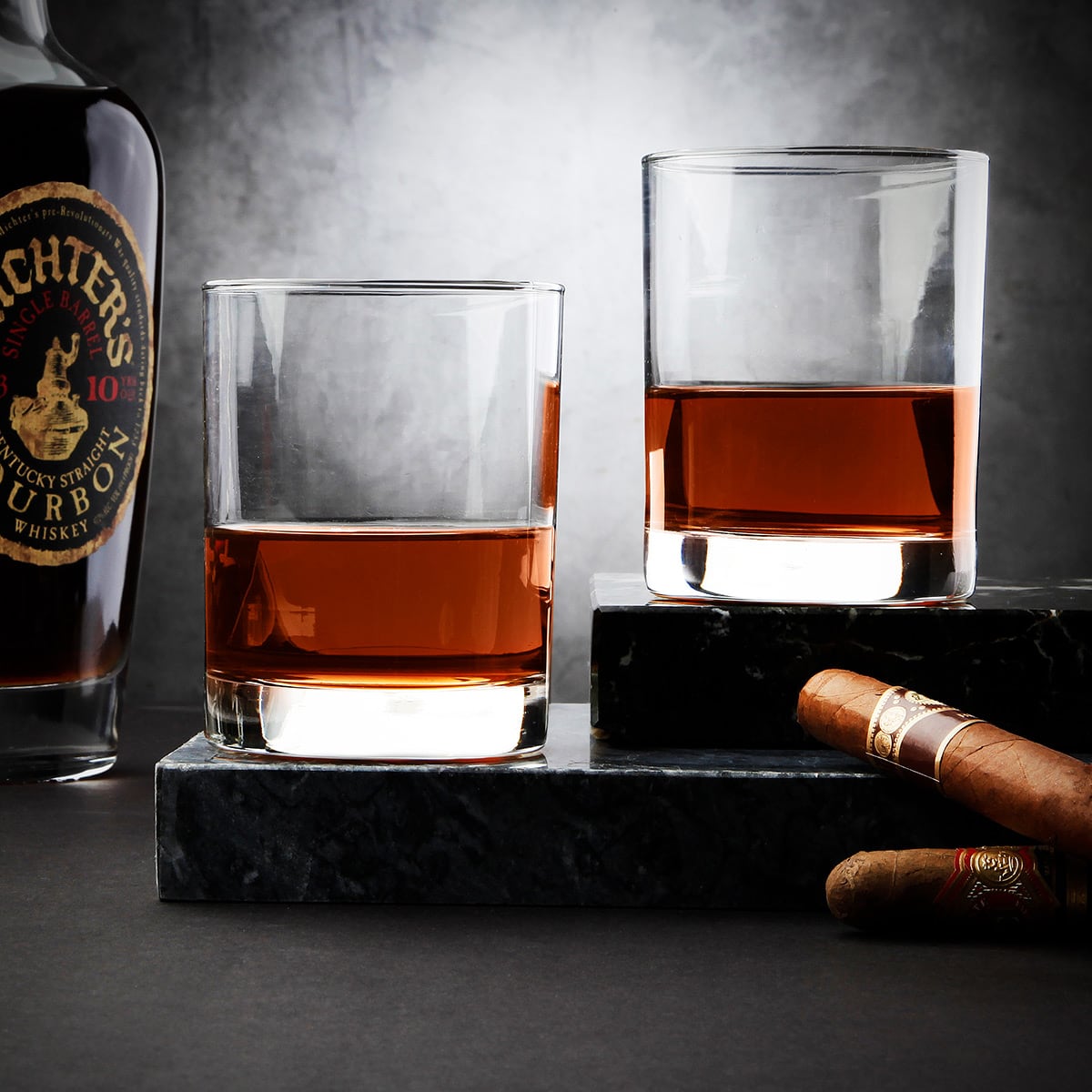 Custom Whiskey Glasses, Set of 4, with Bottom Engraving