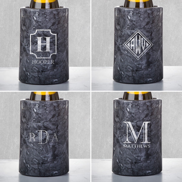 Customized Black Marble Wine Chiller